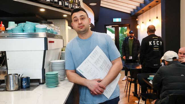 Eric Yazici owns Monti in Albert Park and is finding it hard as costs soar. Picture: Ian Currie