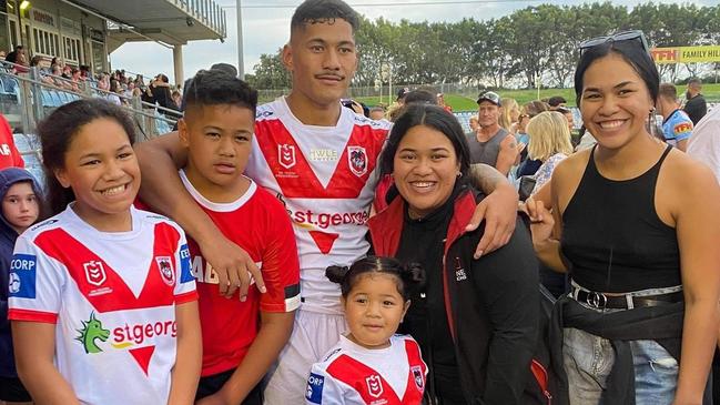 Young Dragons gun Junior Amone is a family man with a passion for rugby league.