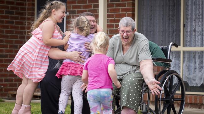 Pam and Ray Tobias with their grandkids Phoebe, 3 Alicia 6 and Kaitlyn 8. Picture: Wayne Taylor