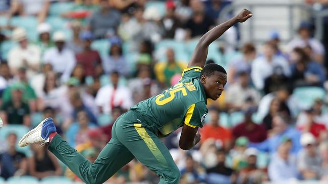 South Africa’s Kagiso Rabada bowls during the ICC Champions Trophy match between South Africa and Sri Lanka at The Oval.
