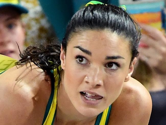 Michelle Jenneke of Australia reacts after finishing fourth in the Women's 100m Hurdles Final on day nine of the XXI Commonwealth Games, at Carrara Stadium on the Gold Coast, Australia, Friday, April 13, 2018. (AAP Image/Dean Lewins) NO ARCHIVING, EDITORIAL USE ONLY