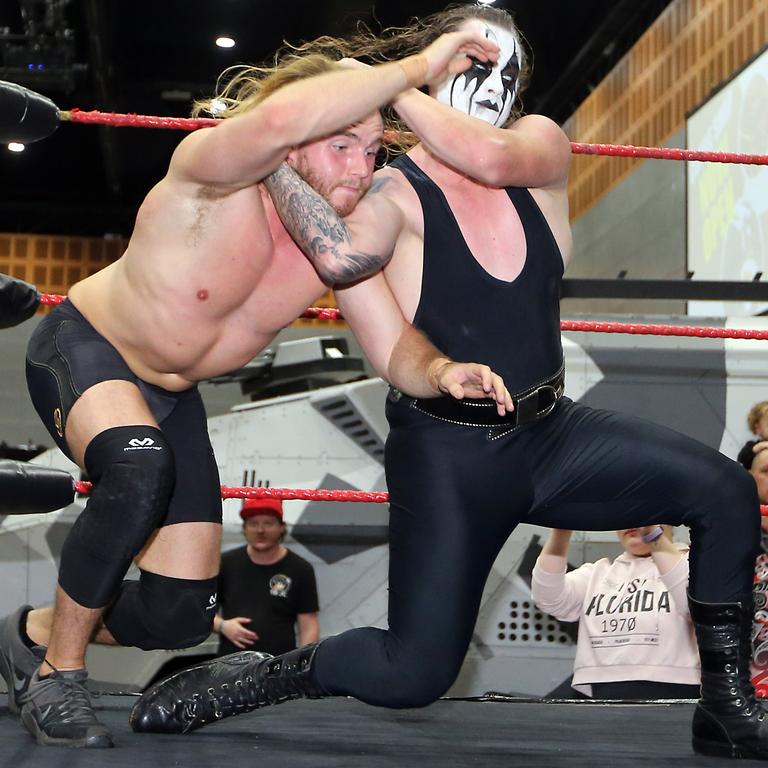 Wrestling action at Supanova at Gold Coast Convention Centre. Photo by Richard Gosling