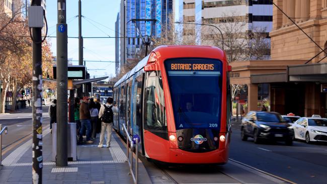 Adelaide tram drivers will strike on Friday, causing traffic disruptions. Picture: NCA NewsWire / Kelly Barnes