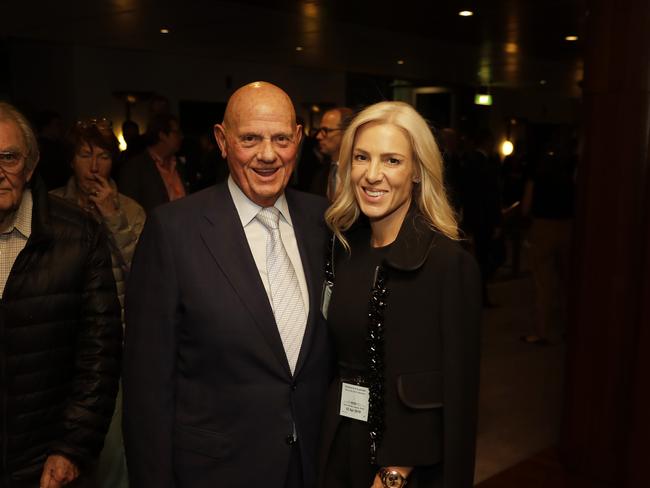 Businessman Solomon Lew and his wife Roza photographed at Parliament House in Canberra after the treasurer delivered the  2019 Budget. Picture by Sean Davey.