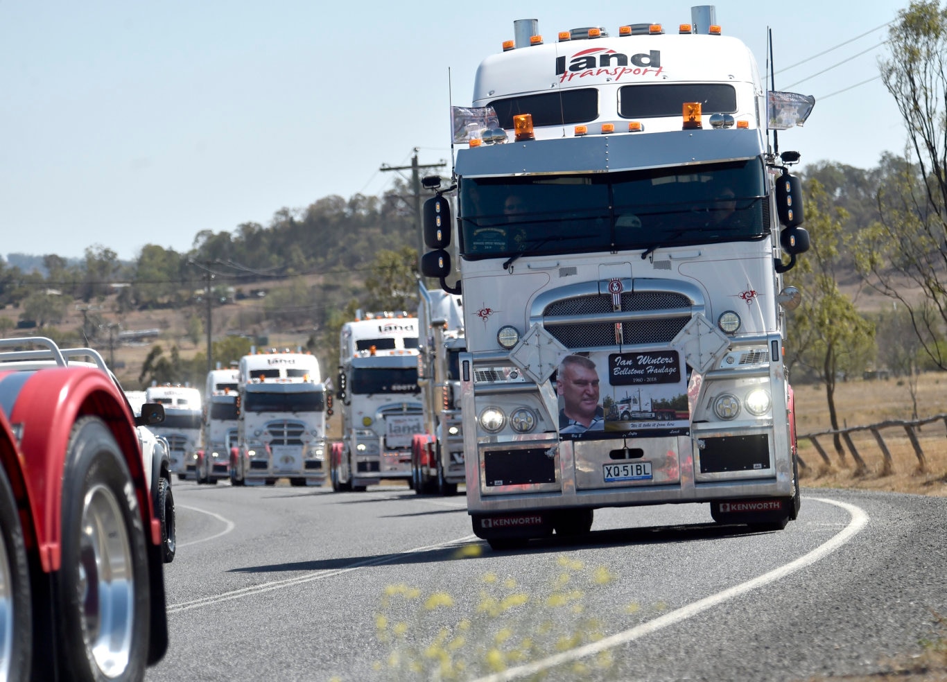 Lights on the hill convoy The Courier Mail