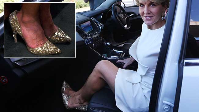 Julie Bishop and shoes inset