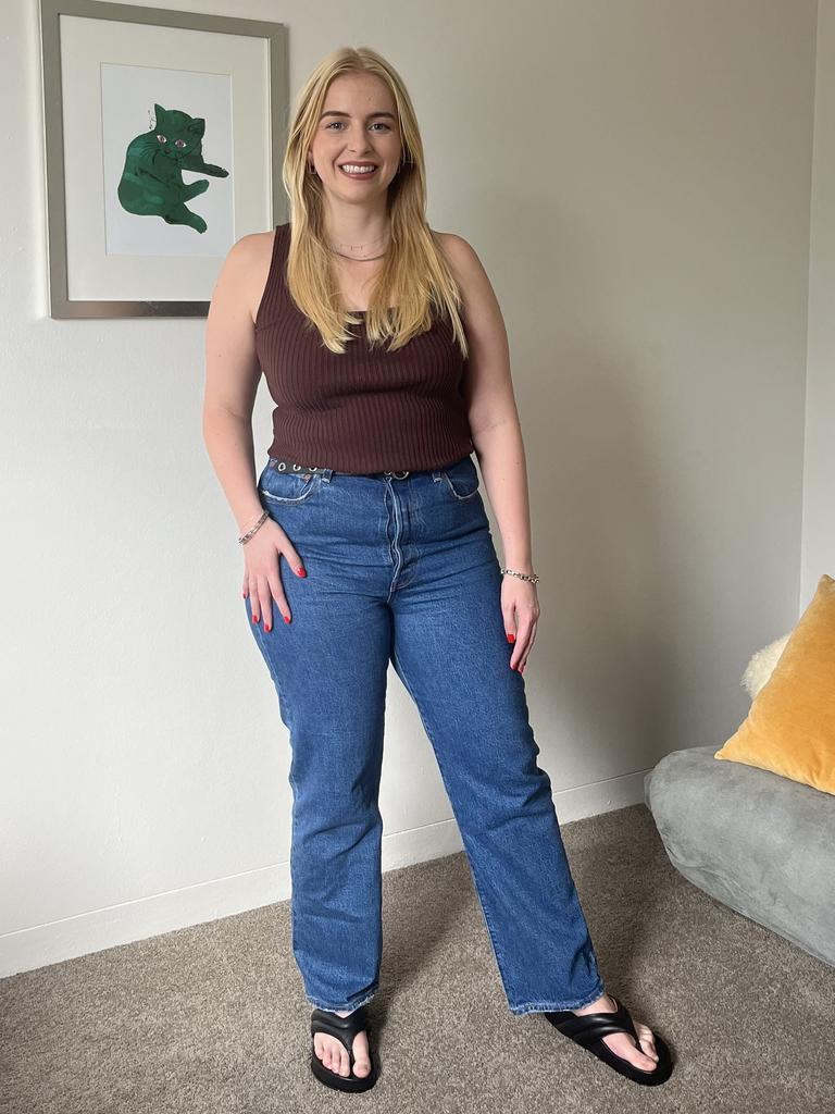 These jeans literally go with everything. Picture: Hannah Paine/news.com.au.