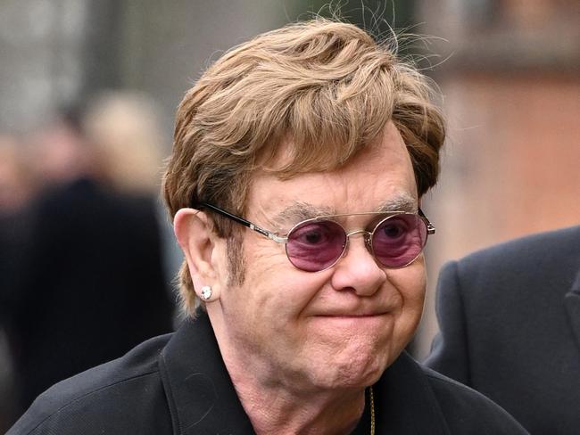 LONDON, ENGLAND - FEBRUARY 02: Elton John attends the funeral of Derek Draper at St Mary the Virgin Church, on February 02, 2024 in London, England. (Photo by Jeff Spicer/Getty Images)