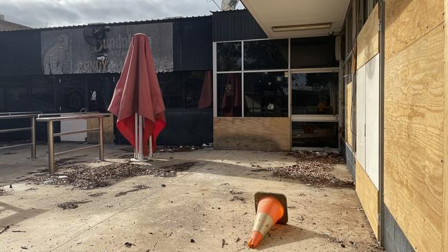 The former Town and Country Tavern, in Alice Springs’ Todd Mall, has been closed for a number of years and is frequently the target of vandalism. Picture: Laura Hooper.