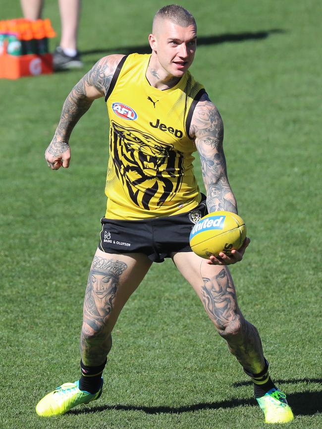 Dustin Martin on the training track.