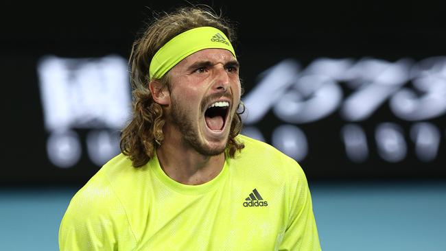 Stefanos Tsitsipas was pushed all the way by Thanasi Kokkinakis. Picture: Getty Images