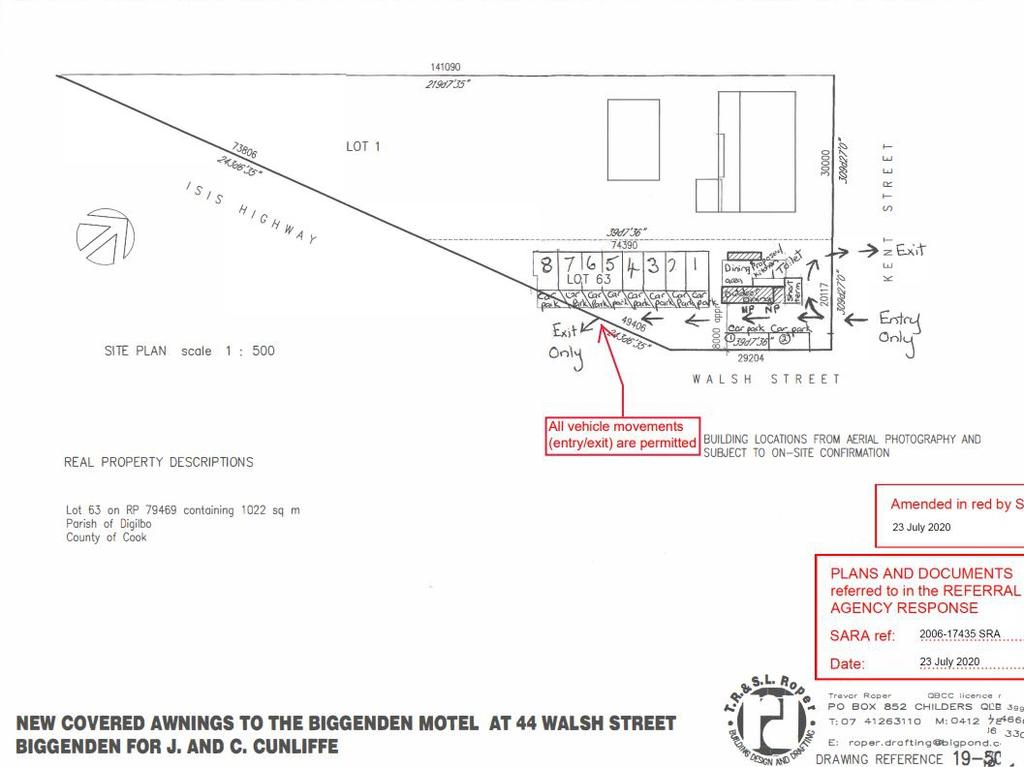 Plans for The Bluff's View Cafe at the Biggenden Motel. Picture: NBRC