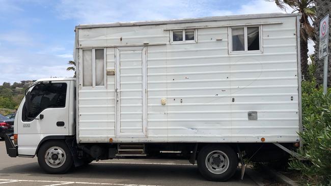 A campervan parked at hte back of Freshwater Beach. Picture: Jim O'Rourke