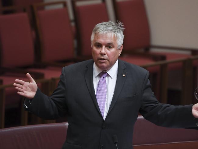 Centre Alliance Senator Rex Patrick speaks during debate on the Government's income tax package plan in the Senate at Parliament House in Canberra, Thursday, 4 July, 2019. Senator Jacqui Lambie has has thrown her support behind the federal government's income tax cuts, guaranteeing the $158bn package will become law. (AAP Image/Lukas Coch)