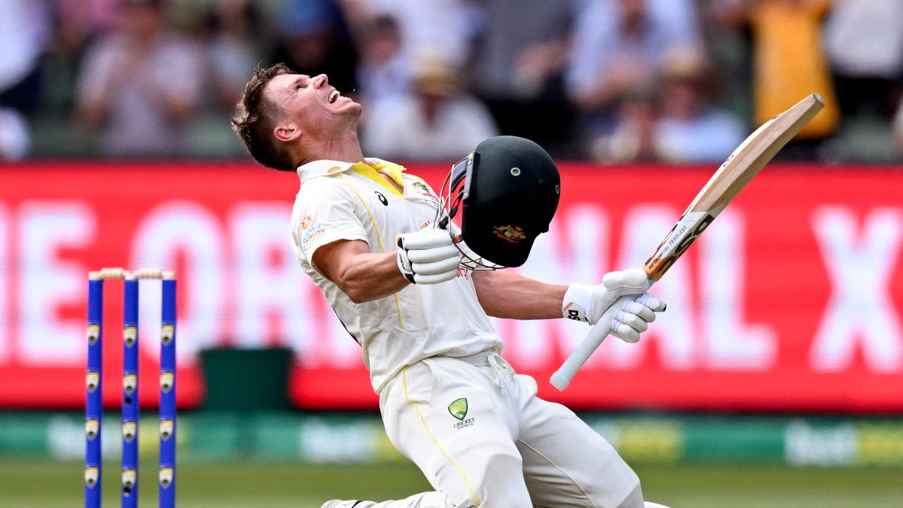 Exhausted Warner hobbles off after double ton for ages