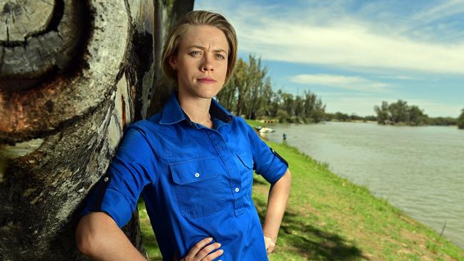 Pastoralist Katharine McBride at the Murray River in Loxton. Picture: Tom Huntley