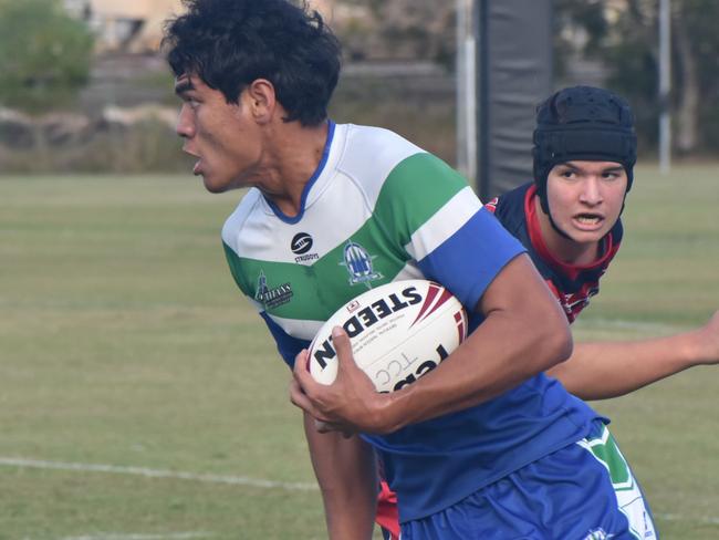 Second rower Alekisio Siale opened the scoring for The Cathedral College in Round 1 of the Dolphins Cup at Rockhampton's Kettle Park on May 28, 2024.