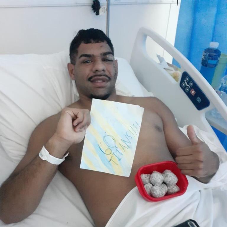 Gold Coast Titans player Treymain Spry in hospital