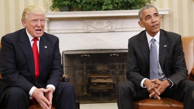 Mr Trump’s use of ‘Make America Great Again’ is a sly condemnation of the Obama Presidency. Picture: AP Photo/Pablo Martinez Monsivais.