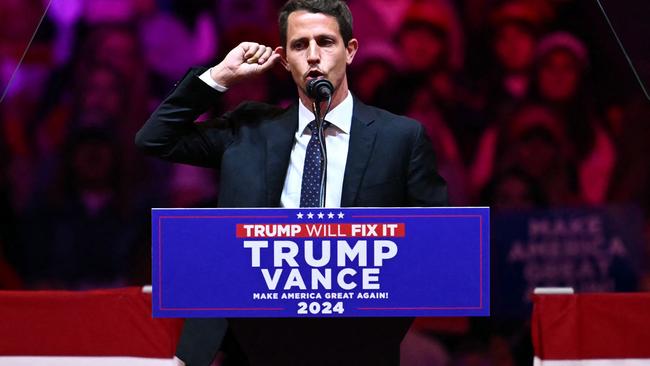 US comedian Tony Hinchcliffe made a widely condemned joke about Puerto Rico t the New York rally. Puerto Ricans are a key voting group. Picture: Angela Weiss/AFP