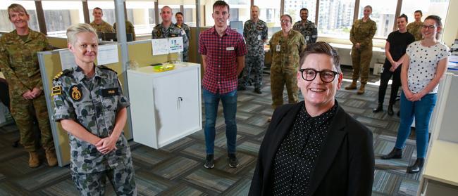 Carolyn Murray, director of Contract Tracing, with members of her team in St Leonards. Picture: Justin Lloyd