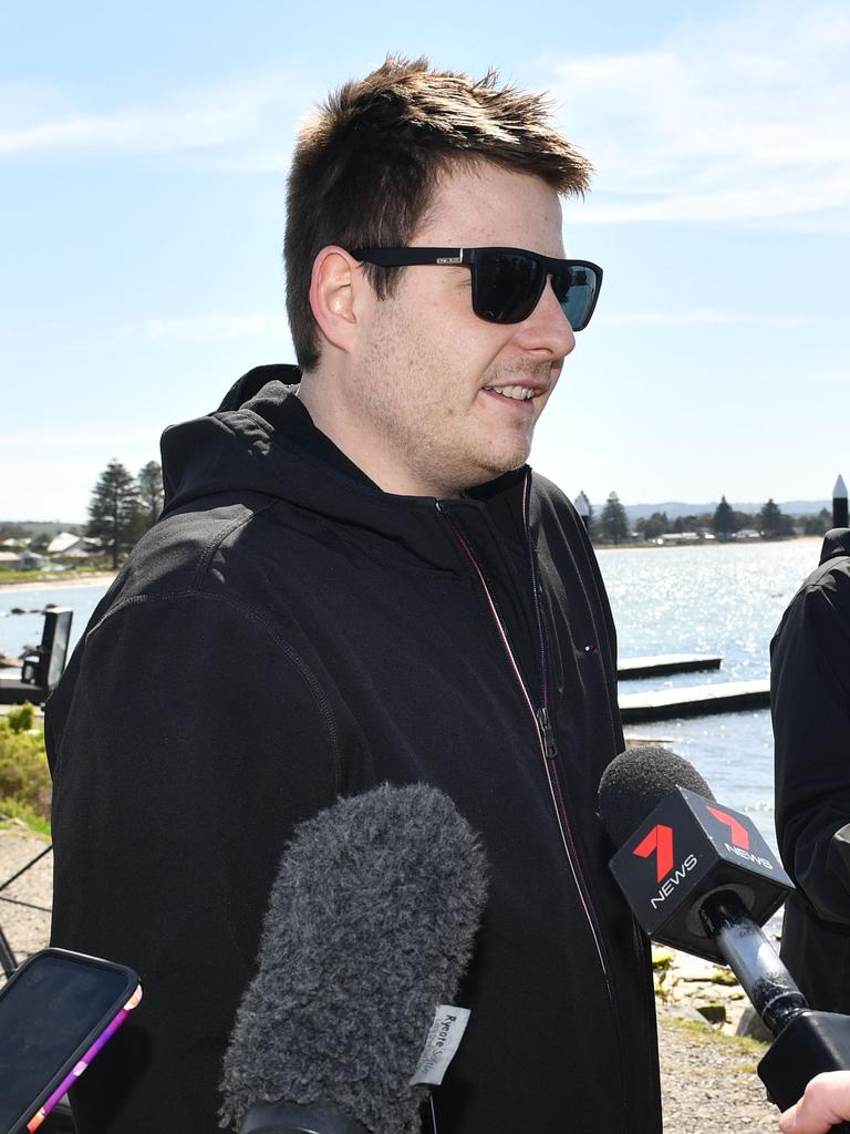 Derek Robinson's son Ashley at Victor Harbor. Picture: Keryn Stevens