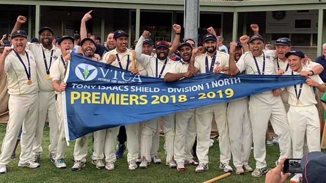 Haig Fawkner celebrates its VTCA Division 1 North premiership.