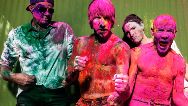 The Red Hot Chili Peppers will headline the after-race concert on Sunday. Picture: Steve Keros