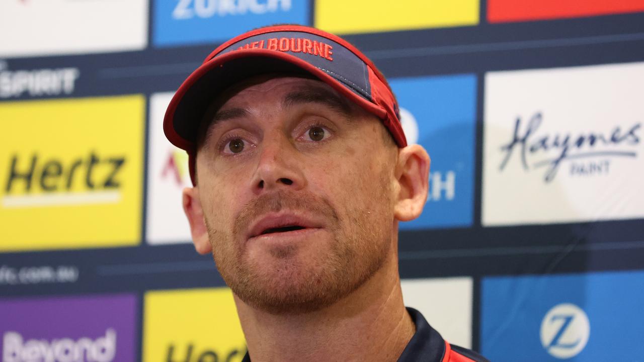 Melbourne coach Simon Goodwin says he doesn’t want to make excuses for the Demons’ off-colour performance against Brisbane. Picture: Robert Cianflone / Getty Images