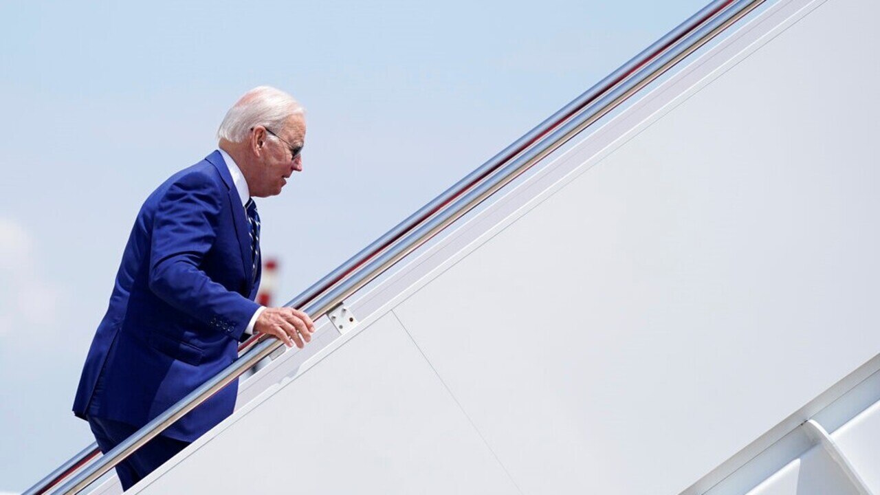 Biden Takes A Tumble Up The Air Force One Stairs | Sky News Australia