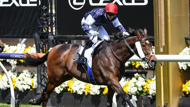 Twilight Payment crossing the line first in last year’s Melbourne Cup. Picture: Getty Images