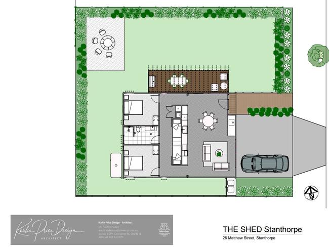 3D floor plan of "The Shed" Stanthorpe, to be completed in early 2024. Photo: Karlie Price Design