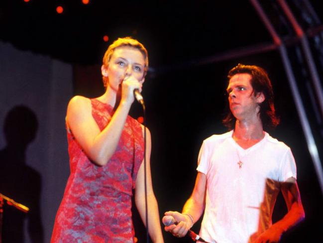 Kylie Minogue with Nick Cave at the 1996 Big Day Out. Pic: Supplied