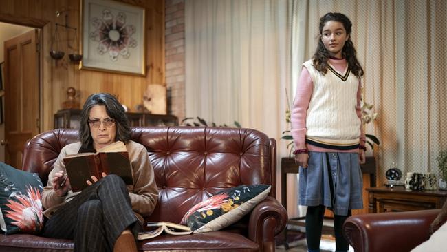 Pamela Rabe (as Magda) and Ava Caryofyllis (as Iris) in Bay of Fires Season 2. Picture: Kelly Gardner