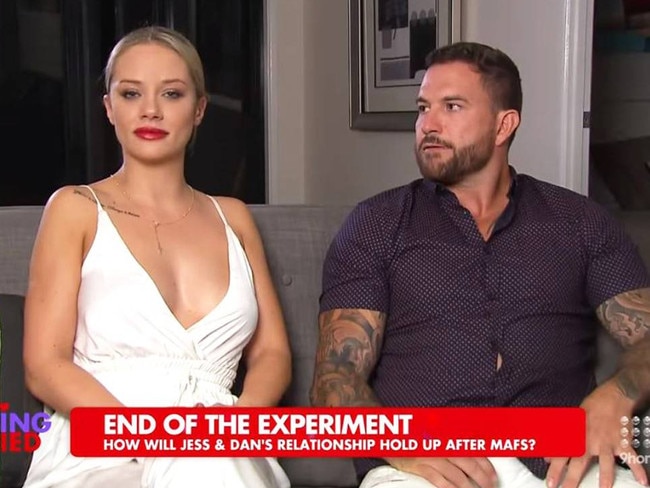 During this TV interview earlier this week the pair were extremely strained. Immediately after, Dan claims he ended their romance. 