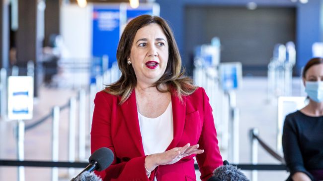 Premier Annastacia Palaszczuk has announced the borders will reopen to fully vaccinated travellers when the state reaches 70 per cent double dose vaccination. Picture: Richard Walker