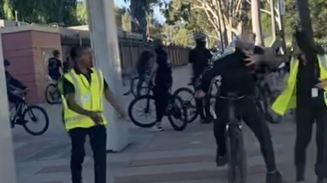 Teenagers on bikes have disgraced themselves as they caused havoc at Melbourne Zoo on Saturday