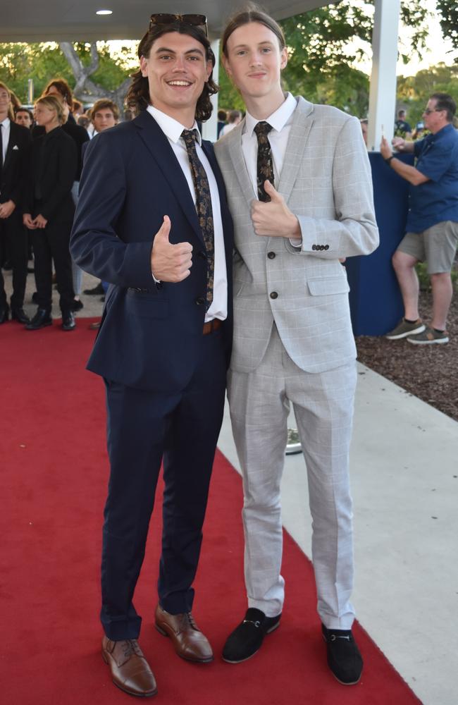 Will Thorpe and Sam Levy at the Mountain Creek State High School formal on November 18, 2022. Picture: Sam Turner