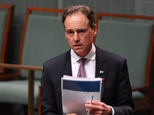 Minister for Health Greg Hunt during Question Time in the House of Representatives at Parliament House in Canberra, Thursday, November 29, 2018. (AAP Image/Mick Tsikas) NO ARCHIVING