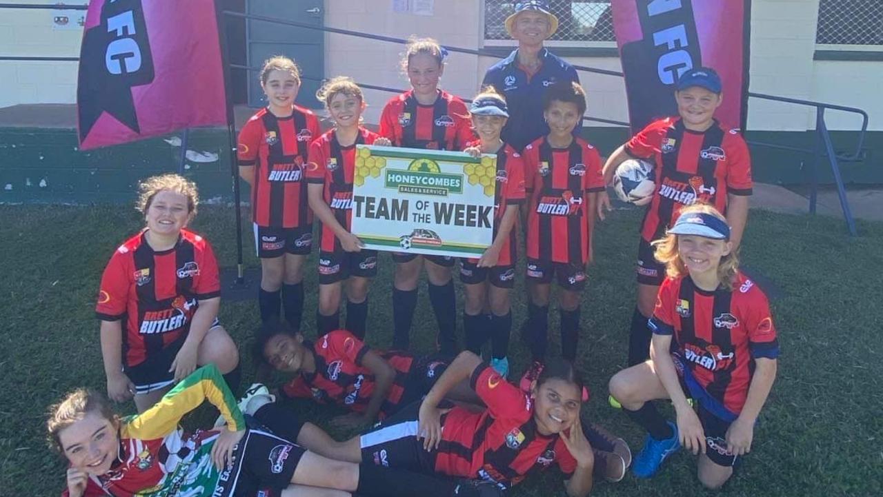 The Burdekin FC Saints U10/11 Girls team.