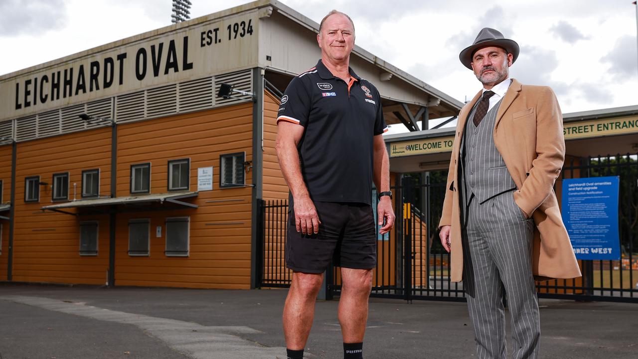 Balmain Tigers legend Paul Sironen with Tigers chairman Lee Hagipantelis. Picture: Justin Lloyd.