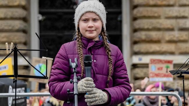 Greta Thunberg gives a speech in Hamburg, Germany. Picture: AFP