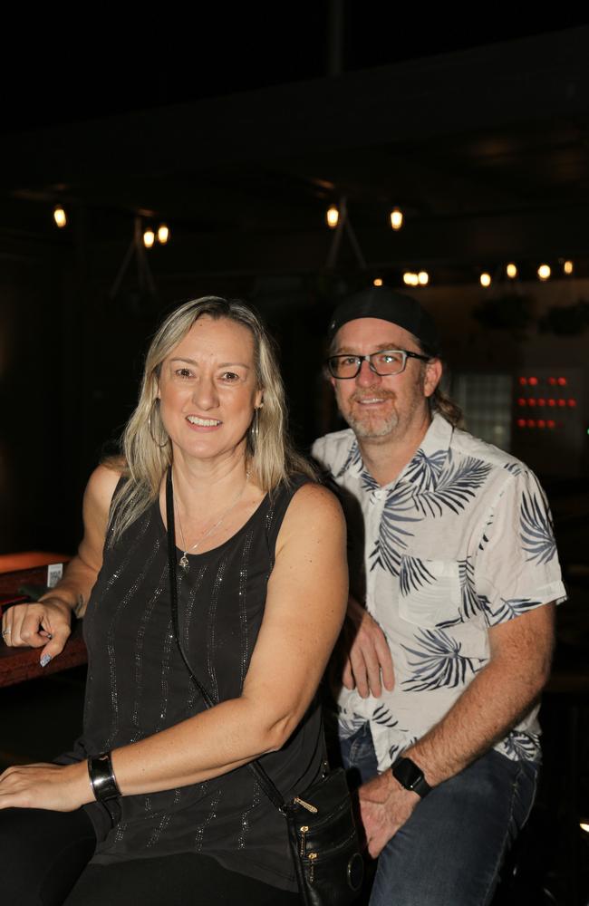 Penny Steer and Chris Steer at the Six-Tricks Distilling Co. launch, Mermaid Beach. Picture: Kennedy Barnes.