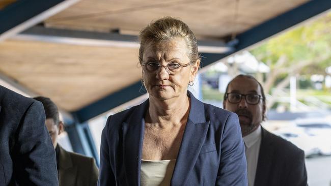 Redlands Mayor Karen Williams arrives at court to face a drink driving charge. Picture: Matthew Poon