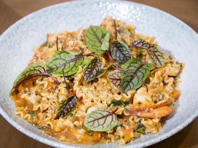 The Italian inspired King Prawn Mafaldine Pasta. Picture: Troy Snook