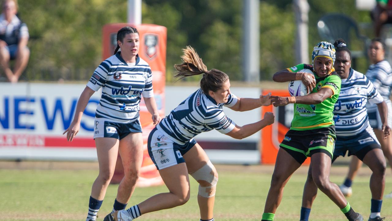 Kagui Gimini as the Darwin Brothers take on the Palmerston Raiders in the 2023 NRL NT women's grand final. Picture: Pema Tamang Pakhrin