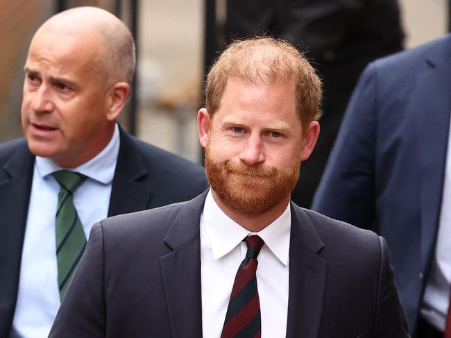 Prince Harry arrives at the Royal Courts of Justice, Britain's High Court, in central London, on April 8 for the second day of his appeal hearing. Picture: AFP