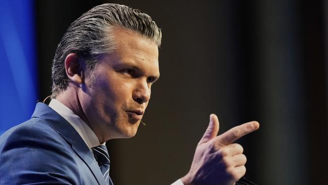 US Defence Secretary Pete Hegseth delivers his speech during 22nd Shangri-La Dialogue summit in Singapore.