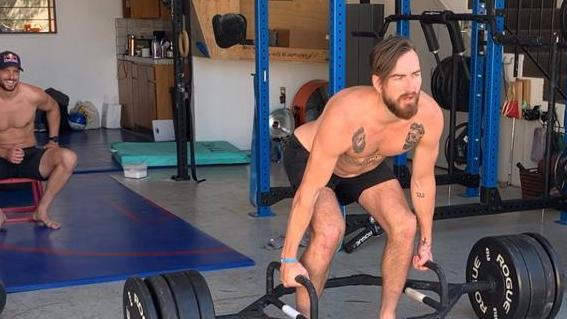 Charlie Dixon and Travis Boak training at the Red Bull High Performance Centre in California. Pictures: Supplied.