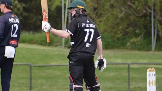 Camberwell Magpies' Liam Fitzpatrick raises the bat.